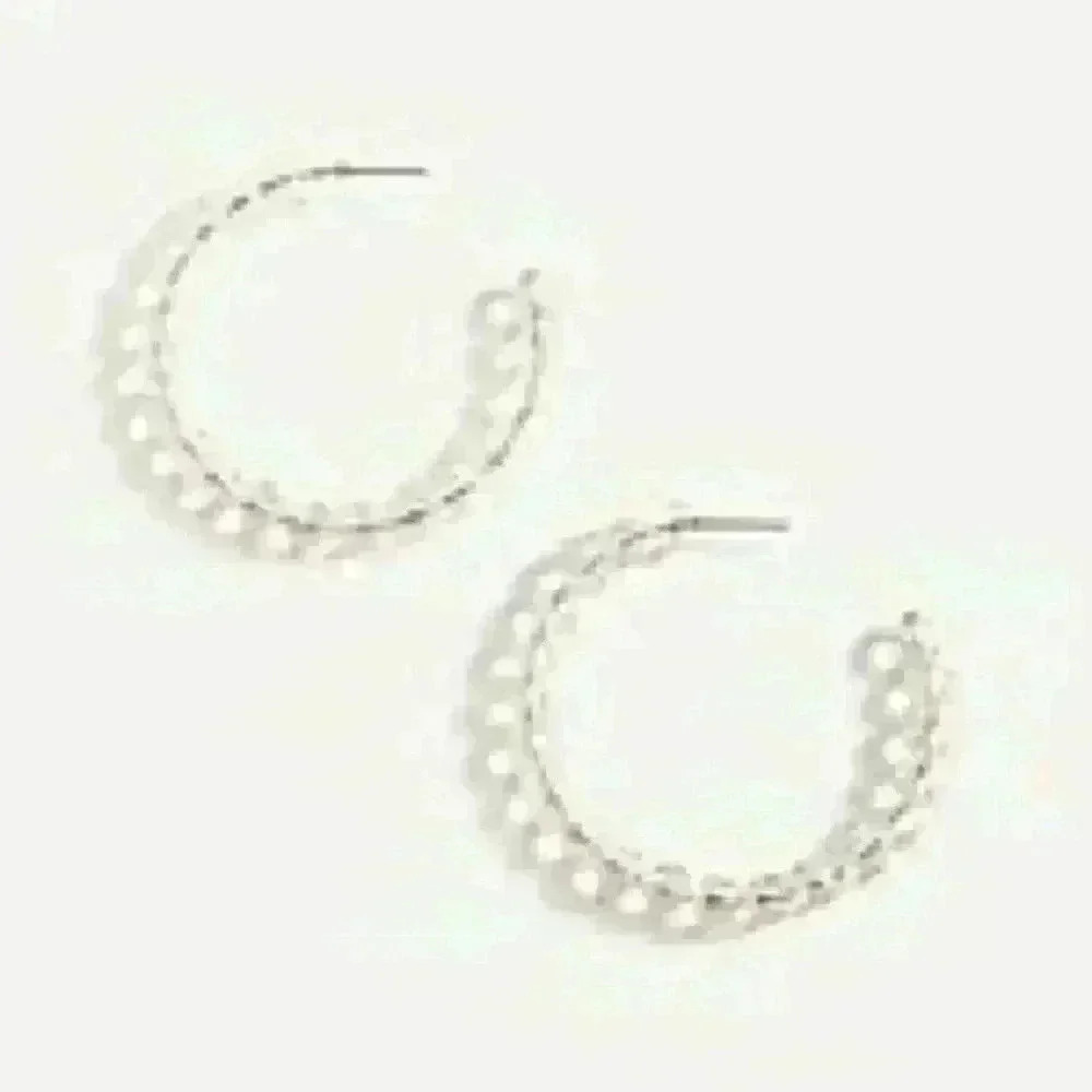 J Crew new Beaded Translucent Hoop Earring Clear